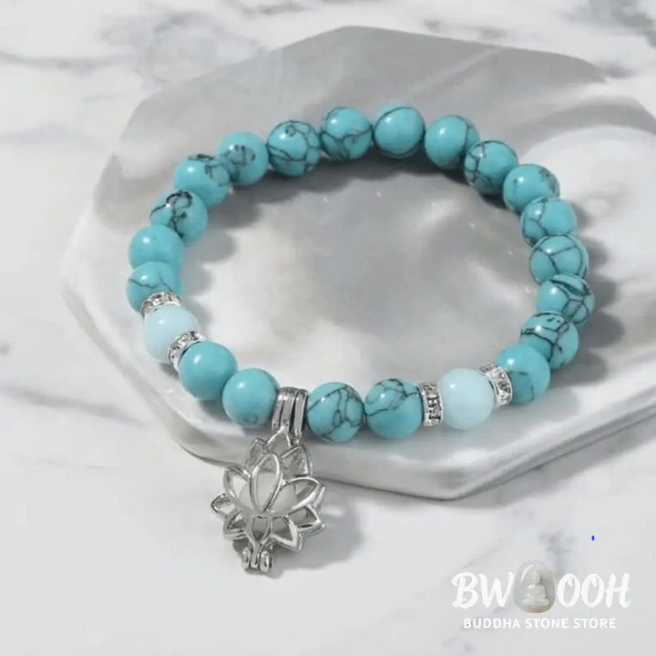 Buddha Stones Tibetan Turquoise Glowstone Luminous Bead Lotus Protection Bracelet - BWOOOH - Bracelet