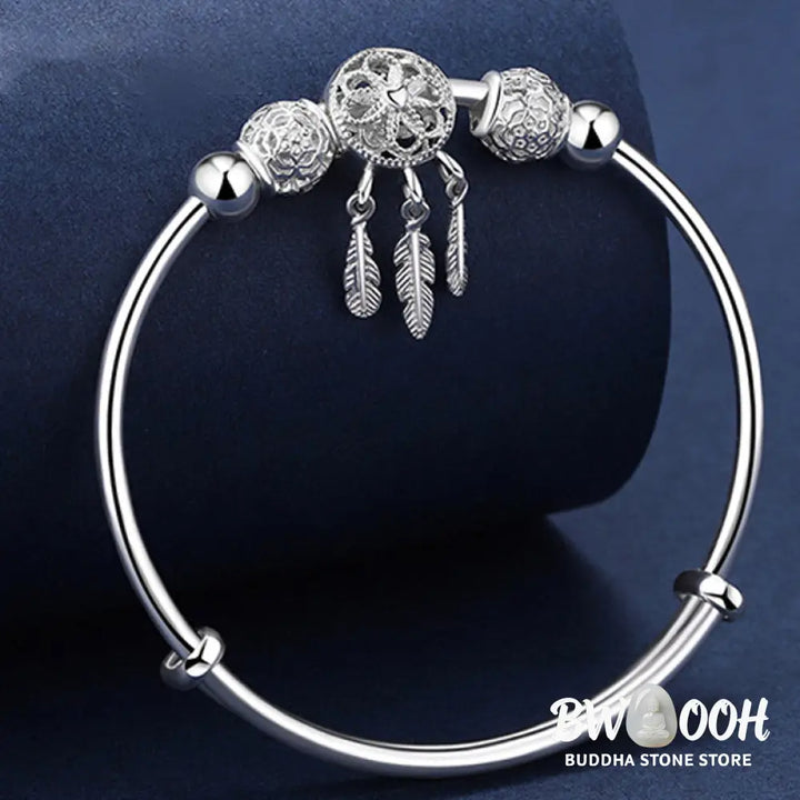 BWOOOH Tibetan White Copper Blessing Dream Catcher Charm Bracelet - Copper - Bracelet