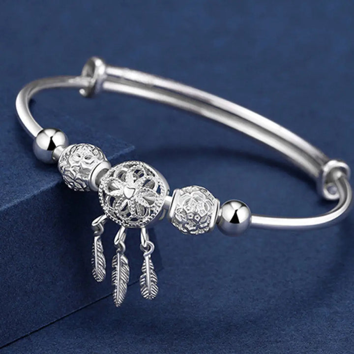 BWOOOH Tibetan White Copper Blessing Dream Catcher Charm Bracelet - Copper - Bracelet