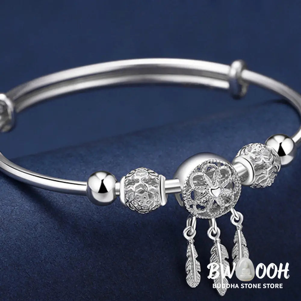 BWOOOH Tibetan White Copper Blessing Dream Catcher Charm Bracelet - Copper - Bracelet