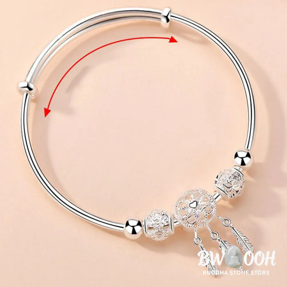 BWOOOH Tibetan White Copper Blessing Dream Catcher Charm Bracelet - Copper - Bracelet