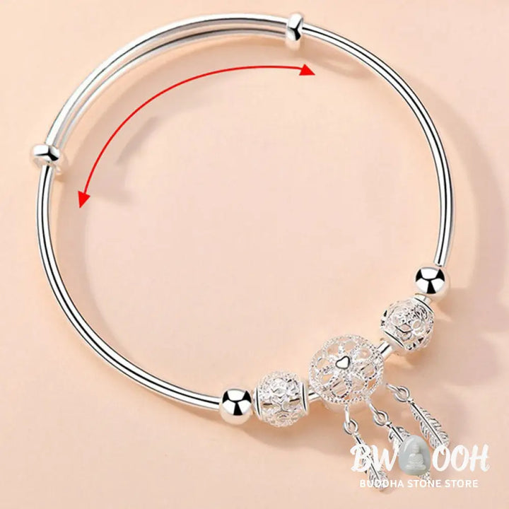 BWOOOH Tibetan White Copper Blessing Dream Catcher Charm Bracelet - Copper - Bracelet