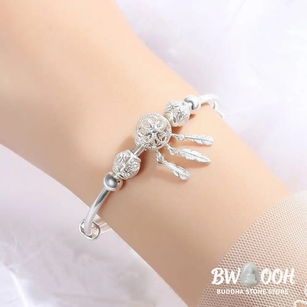 BWOOOH Tibetan White Copper Blessing Dream Catcher Charm Bracelet - Copper - Bracelet
