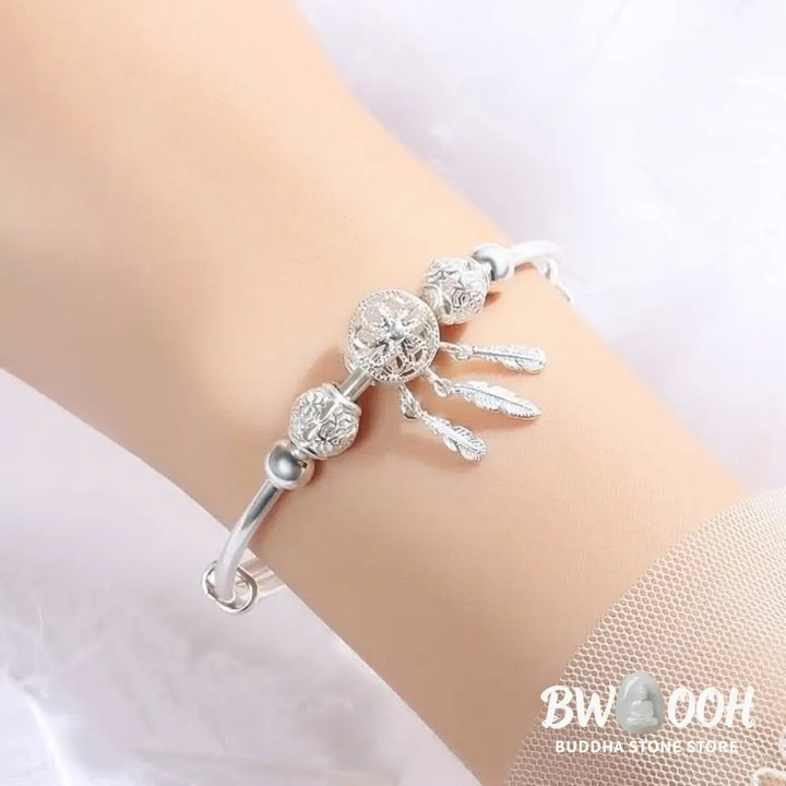 BWOOOH Tibetan White Copper Blessing Dream Catcher Charm Bracelet - Copper - Bracelet