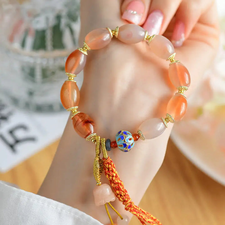 BWOOOH Tibetan White Jade Agate Strength Confidence Bracelet - BWOOOH - Candy Agate(Strength ♥ Confidence)