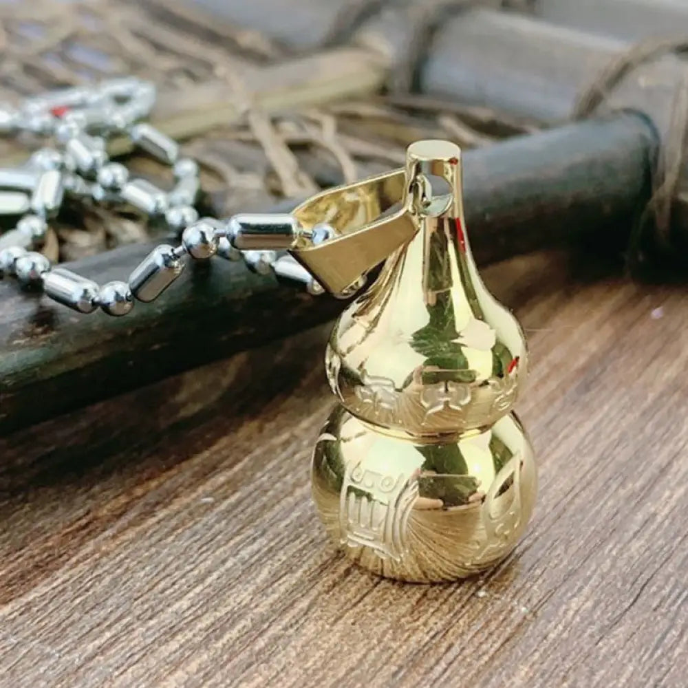 Buddha Stones Tibetan Yin Yang Symbol Gourd Harmony Titanium Steel Necklace Pendant - BWOOOH - Gold&amp;Chain - Necklaces &amp;