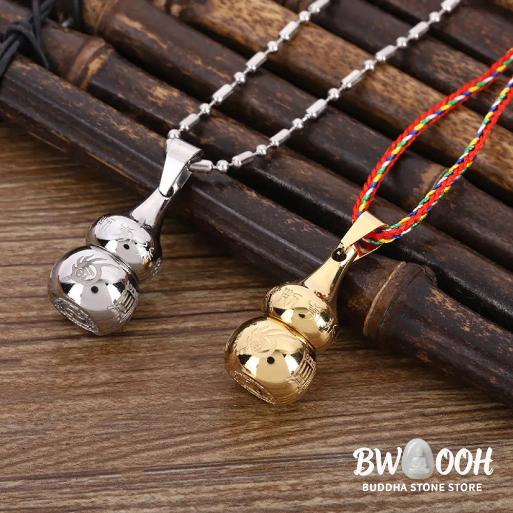 Buddha Stones Tibetan Yin Yang Symbol Gourd Harmony Titanium Steel Necklace Pendant - BWOOOH - Necklaces &amp; Pendants