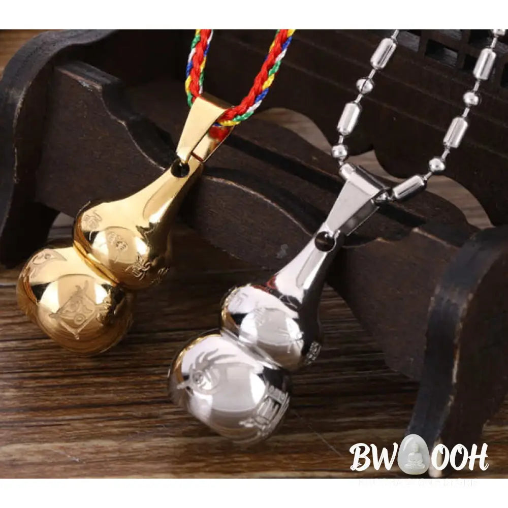 Buddha Stones Tibetan Yin Yang Symbol Gourd Harmony Titanium Steel Necklace Pendant - BWOOOH - Necklaces &amp; Pendants