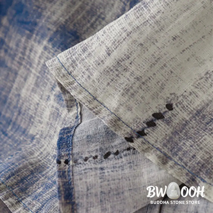 Buddha Stones Tie-Dye Button Long Sleeve Cotton Shirt - Women’s Shirts