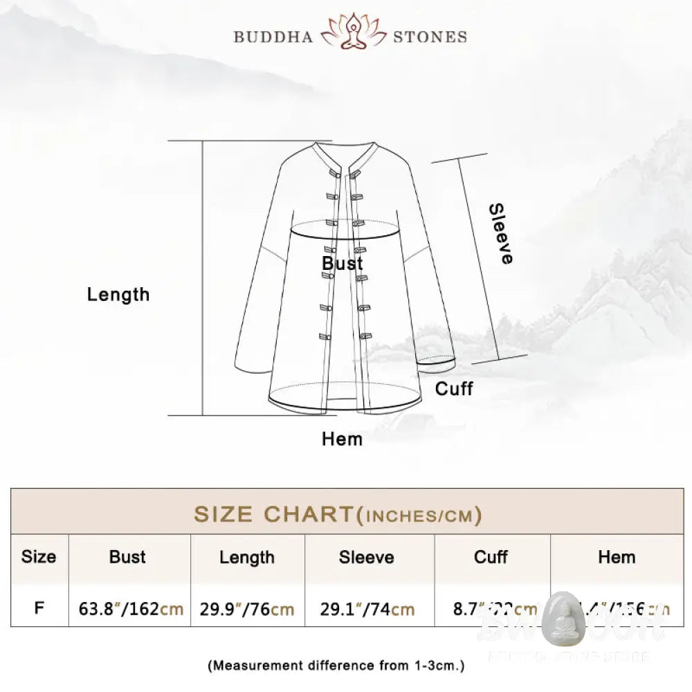 Buddha Stones Tie Dye Frog-Button Long Sleeve Zen Meditation Open Front Jacket - Women’s Kimono