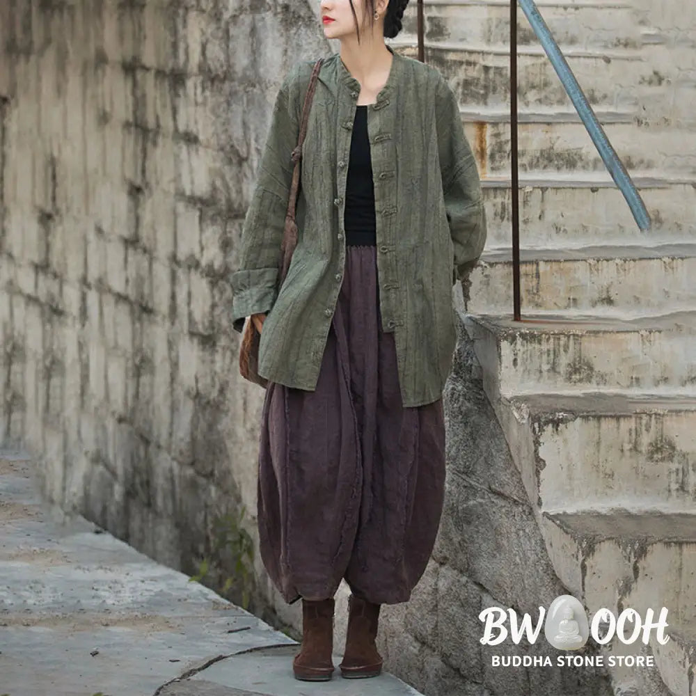 Buddha Stones Tie Dye Frog-Button Long Sleeve Zen Meditation Open Front Jacket - Women’s Kimono