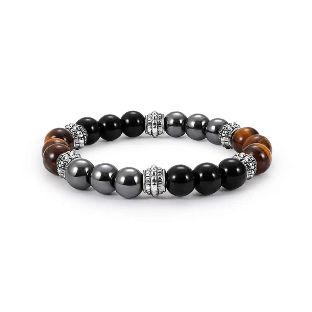 BWOOOH Tiger Eye and Hematite Good Luck and Healing Bracelet – Tiger Eye and Hematite crystal healing bracelet for healing and spiritual wellness