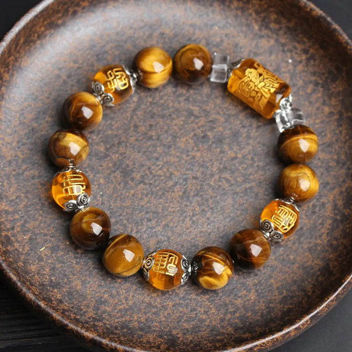 Buddha Stones Tiger Eye Bead Fortune Prosperity Bracelet - BWOOOH - 10mm - Bracelet