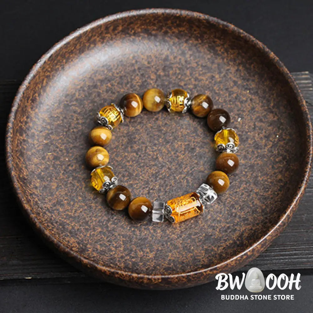 Buddha Stones Tiger Eye Bead Fortune Prosperity Bracelet - BWOOOH - Bracelet