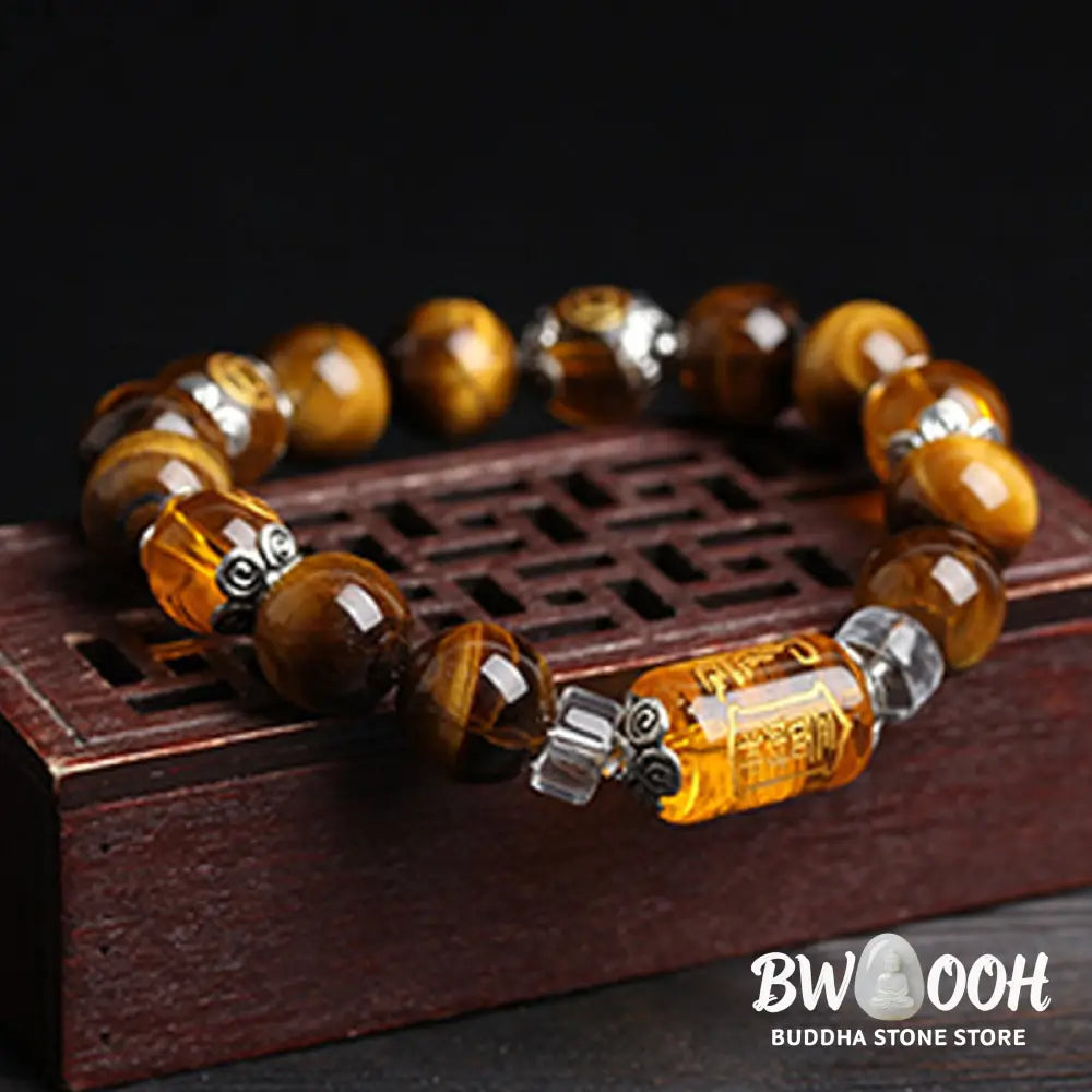 Buddha Stones Tiger Eye Bead Fortune Prosperity Bracelet - BWOOOH - Bracelet