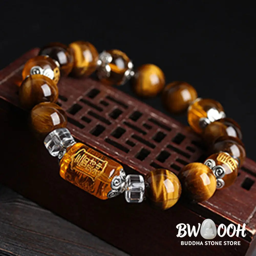 Buddha Stones Tiger Eye Bead Fortune Prosperity Bracelet - BWOOOH - Bracelet