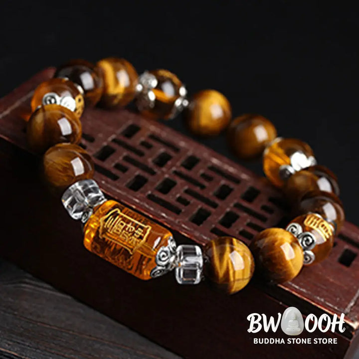 Buddha Stones Tiger Eye Bead Fortune Prosperity Bracelet - BWOOOH - Bracelet