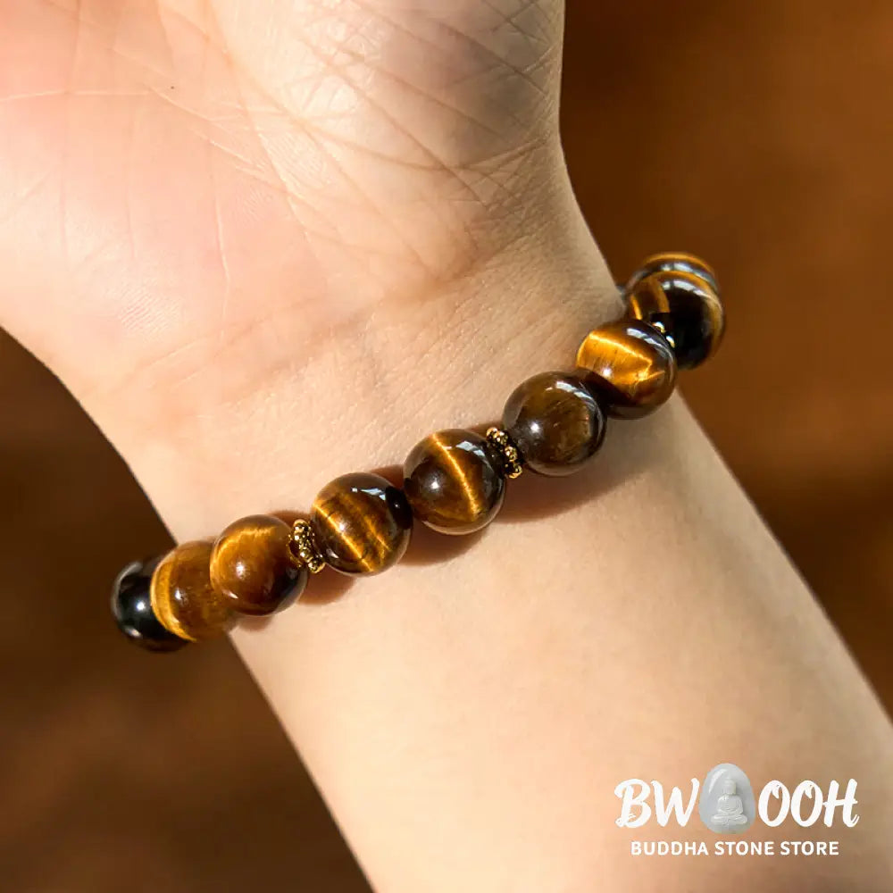 Buddha Stones Tiger Eye Courage Bracelet - BWOOOH - Tiger Eye(Wrist Circumference: 14-16cm) - Bracelet