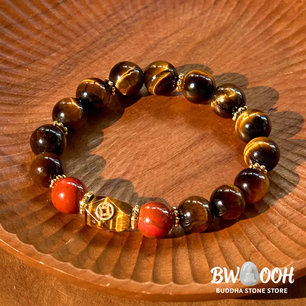 Buddha Stones Tiger Eye Courage Bracelet - BWOOOH - Tiger Eye(Wrist Circumference: 14-16cm) - Bracelet