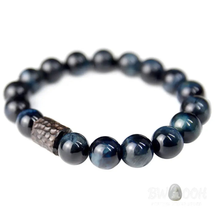 Buddha Stones Tiger Eye Ebony Wood Beads Calm Bracelet - BWOOOH - Blue Tiger Eye&amp;Ebony Wood(Wrist Circumference: