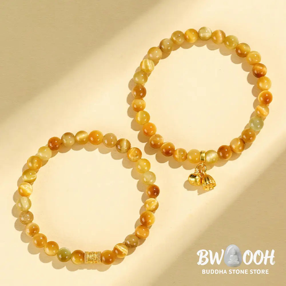 Buddha Stones Tiger Eye Fu Character Bamboo Koi Fish Lotus Om Mani Padme Hum Protection Bracelet - BWOOOH - Bracelet