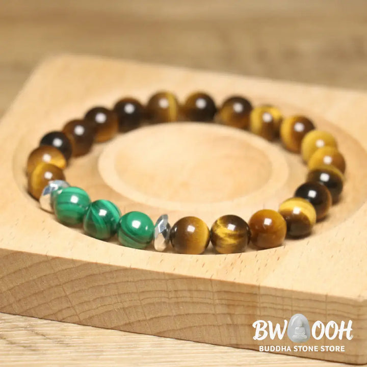 Buddha Stones Tiger Eye Green Tiger Eye Courage Bracelet - BWOOOH - Tiger Eye Green Tiger Eye(Wrist Circumference: