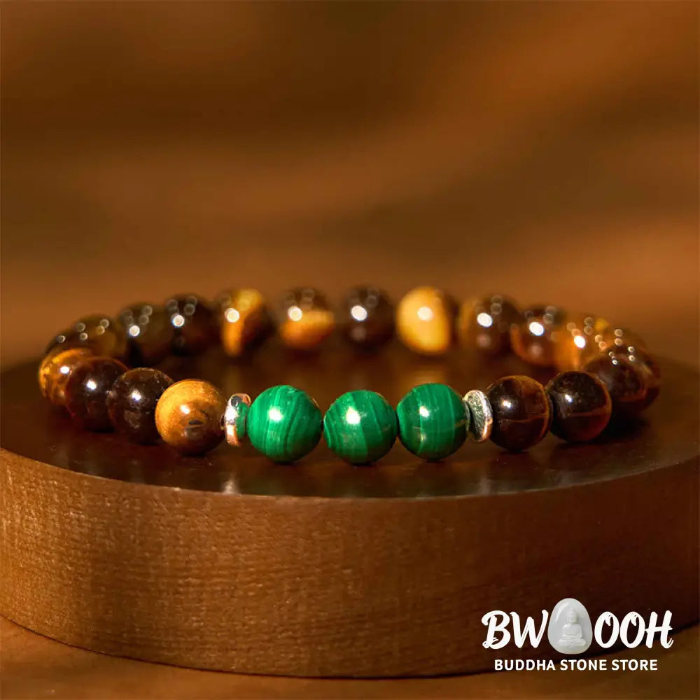 Buddha Stones Tiger Eye Green Tiger Eye Courage Bracelet - BWOOOH - Tiger Eye Green Tiger Eye(Wrist Circumference: