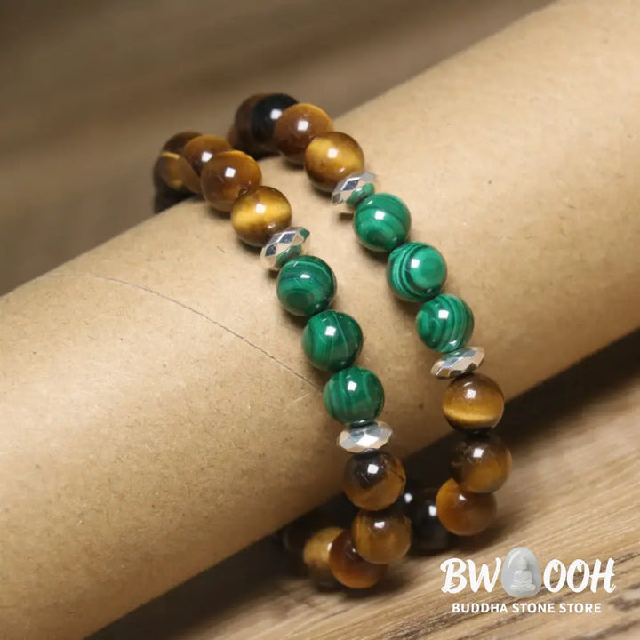 Buddha Stones Tiger Eye Green Tiger Eye Courage Bracelet - BWOOOH - Tiger Eye Green Tiger Eye(Wrist Circumference: