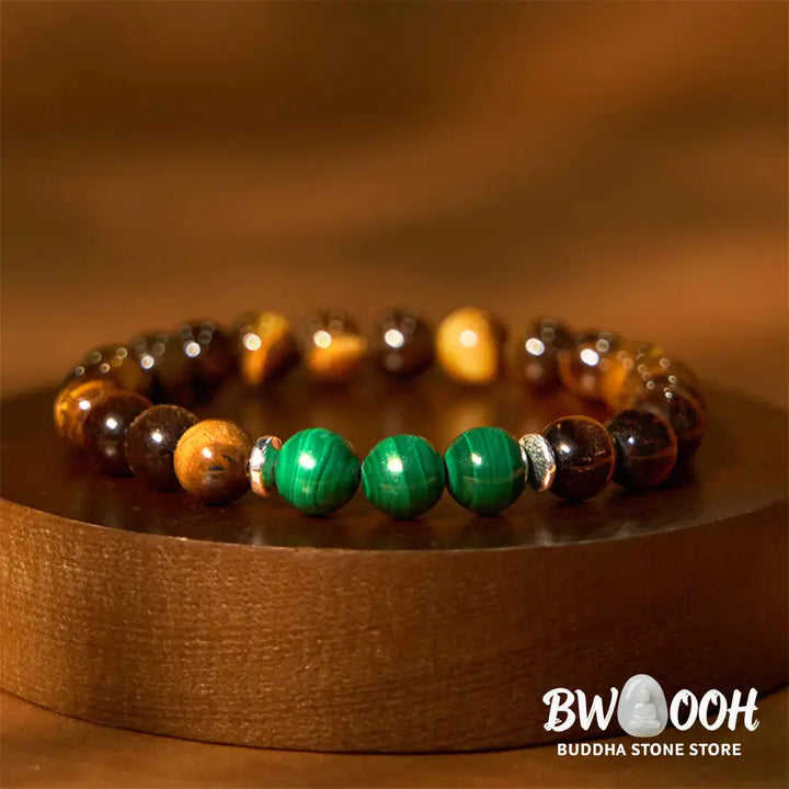 Buddha Stones Tiger Eye Green Tiger Eye Courage Bracelet - BWOOOH - Tiger Eye Green Tiger Eye(Wrist Circumference: