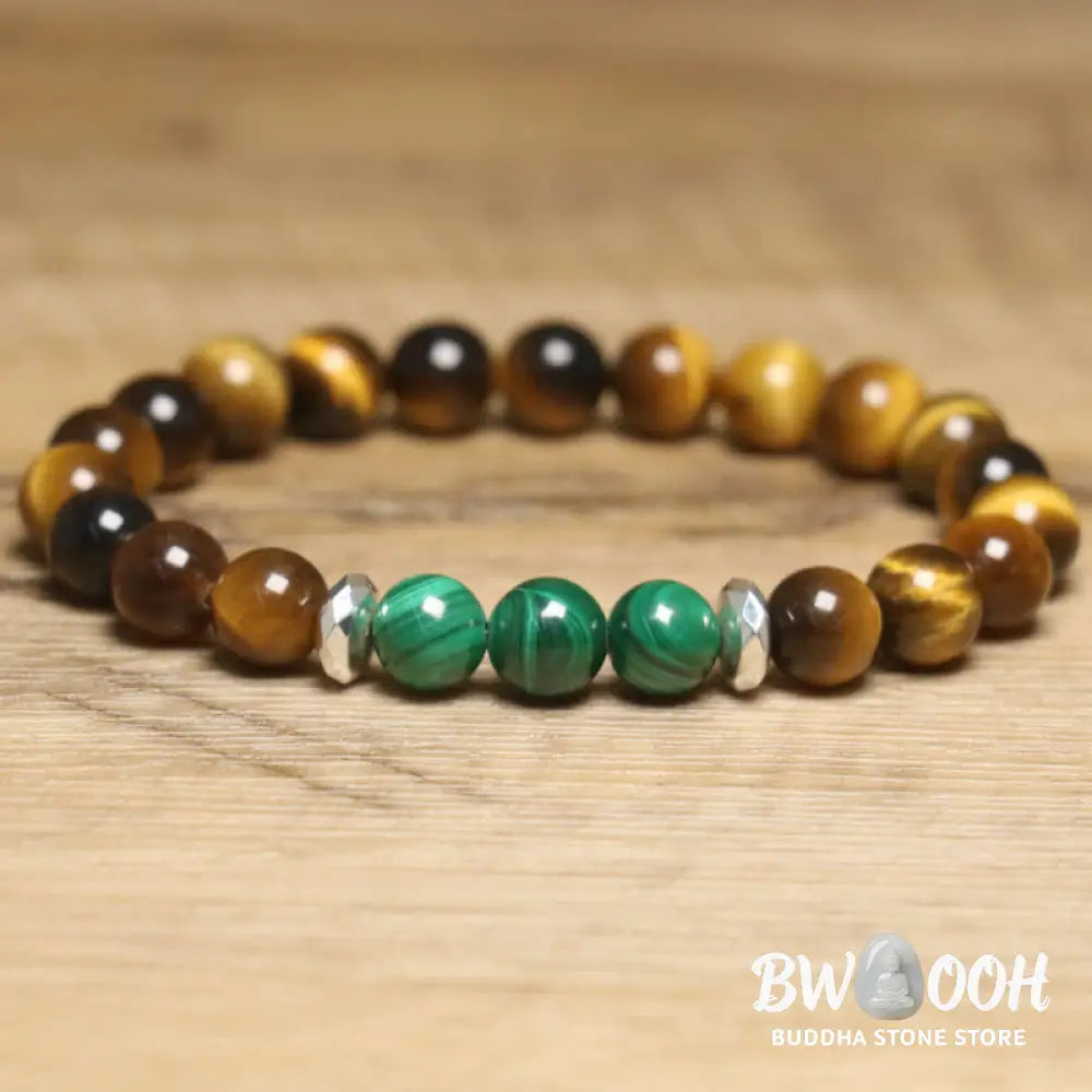 Buddha Stones Tiger Eye Green Tiger Eye Courage Bracelet - BWOOOH - Tiger Eye Green Tiger Eye(Wrist Circumference: