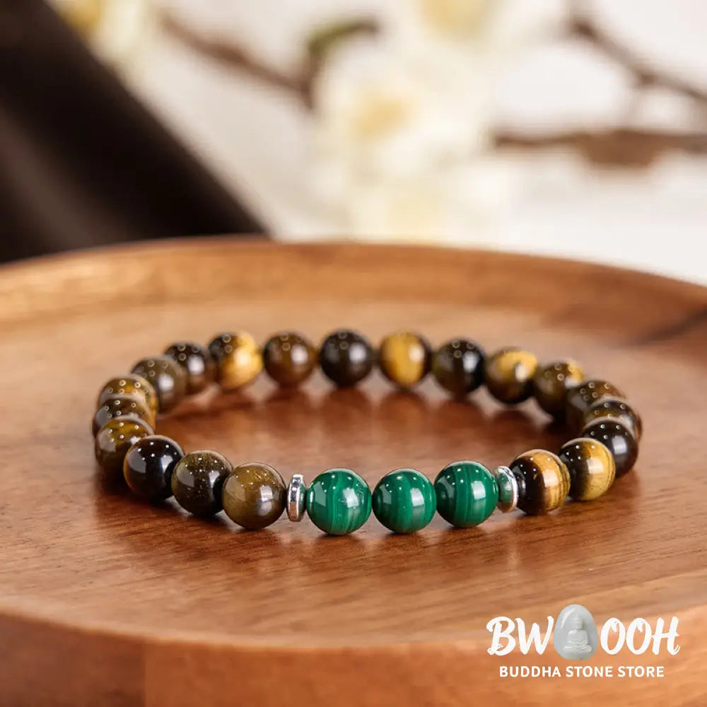 Buddha Stones Tiger Eye Green Tiger Eye Courage Bracelet - BWOOOH - Tiger Eye Green Tiger Eye(Wrist Circumference: