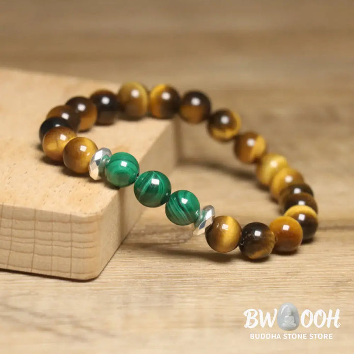 Buddha Stones Tiger Eye Green Tiger Eye Courage Bracelet - BWOOOH - Tiger Eye Green Tiger Eye(Wrist Circumference: