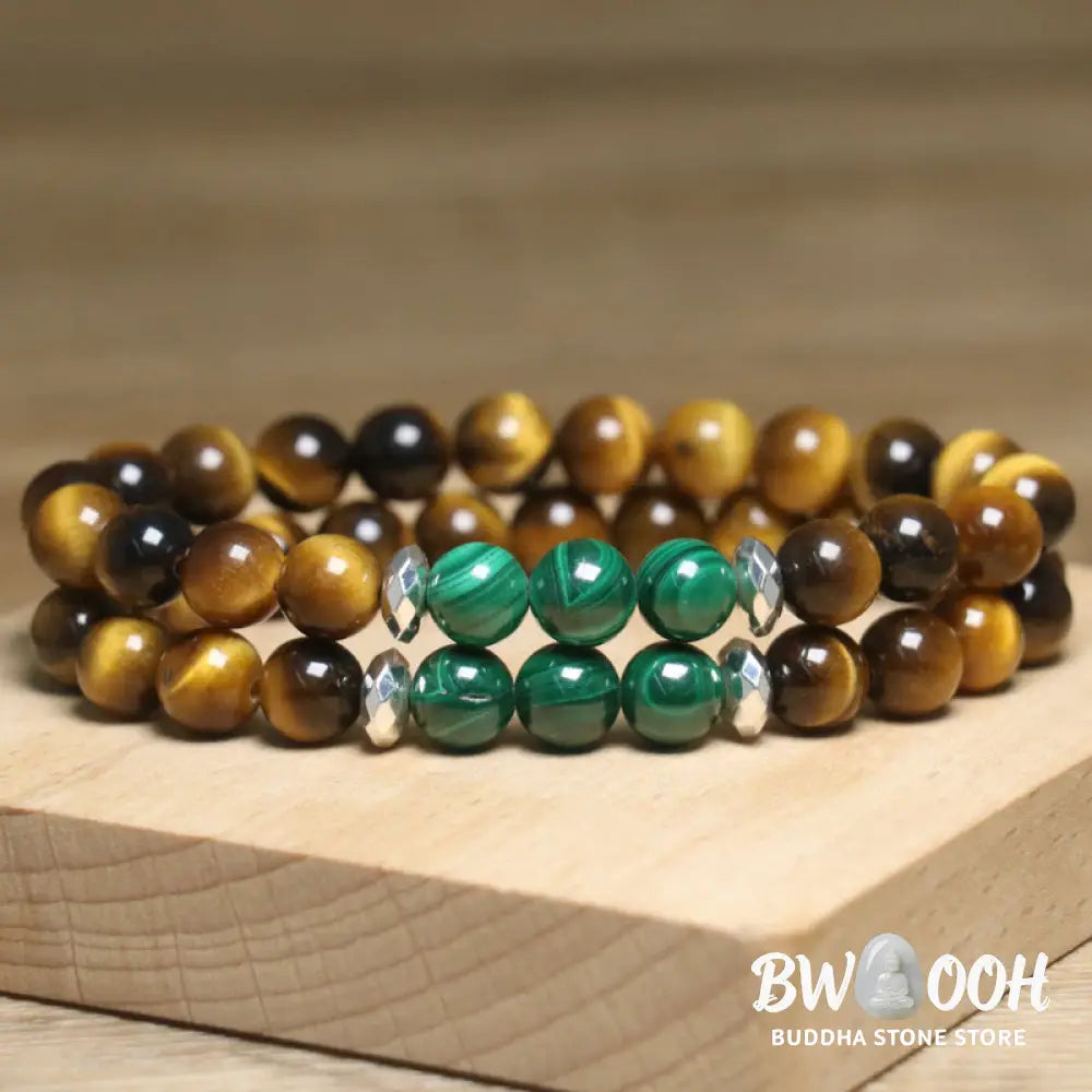 Buddha Stones Tiger Eye Green Tiger Eye Courage Bracelet - BWOOOH - Tiger Eye Green Tiger Eye(Wrist Circumference: