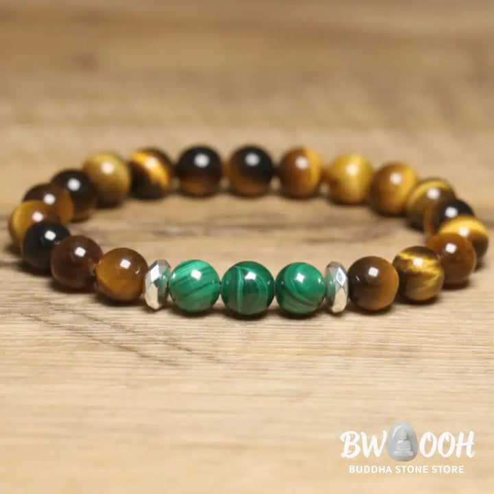 Buddha Stones Tiger Eye Green Tiger Eye Courage Bracelet - BWOOOH - Tiger Eye Green Tiger Eye(Wrist Circumference: