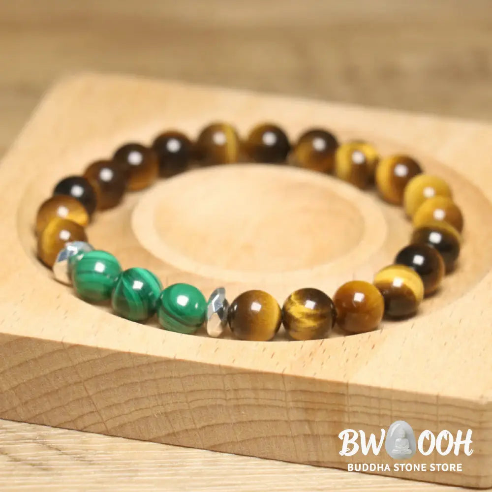 Buddha Stones Tiger Eye Green Tiger Eye Courage Bracelet - BWOOOH - Tiger Eye Green Tiger Eye(Wrist Circumference: