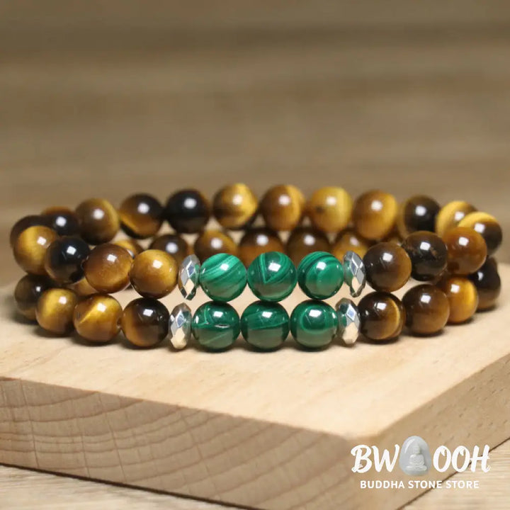 Buddha Stones Tiger Eye Green Tiger Eye Courage Bracelet - BWOOOH - Tiger Eye Green Tiger Eye(Wrist Circumference: