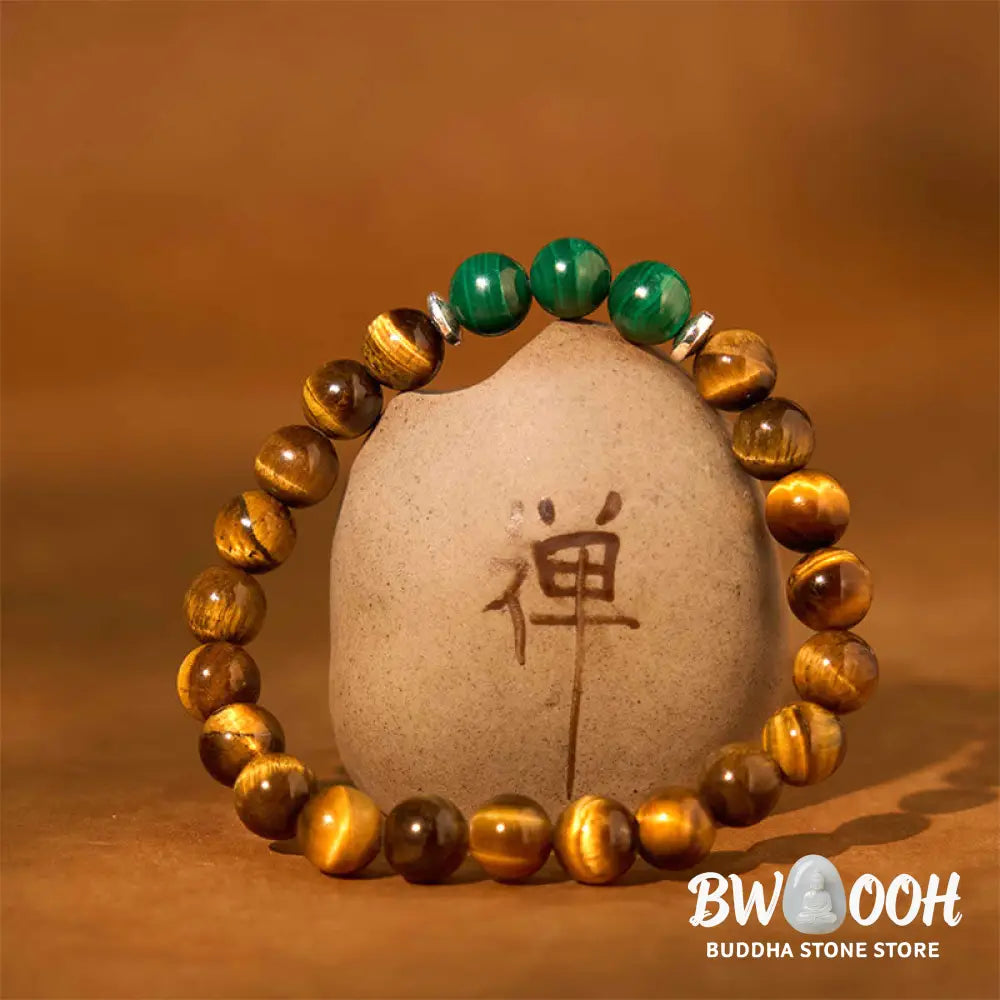 Buddha Stones Tiger Eye Green Tiger Eye Courage Bracelet - BWOOOH - Tiger Eye Green Tiger Eye(Wrist Circumference: