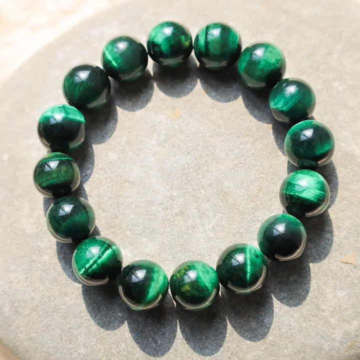 Buddha Stones Tiger Eye Growth Healing Energy Bracelet - BWOOOH - Tiger Eye / 12mm - Bracelet