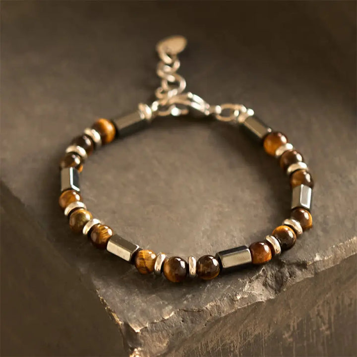 BWOOOH Tiger Eye Hematite Strength Buckle Chain Bracelet - BWOOOH - Tiger Eye Hematite(Wrist Circumference: