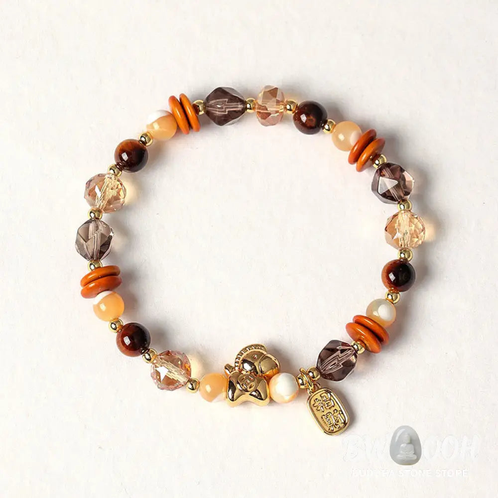 Buddha Stones Tiger Eye Ice Obsidian Pearl Year Of The Horse Lucky Fortune Prosperity Bracelet - Bracelet