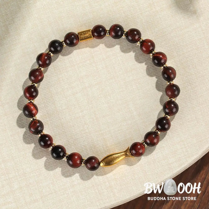 Buddha Stones Tiger Eye Koi Fish Courage Bracelet - BWOOOH - Bracelet