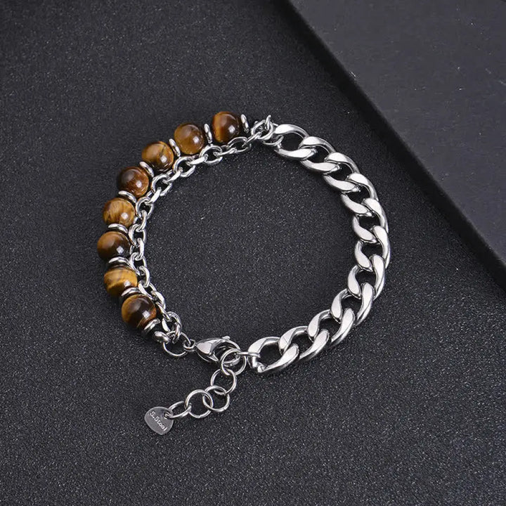 BWOOOH Tiger Eye Picasso Jasper Frosted Stone Strength Bracelet | spiritual healing bracelet
