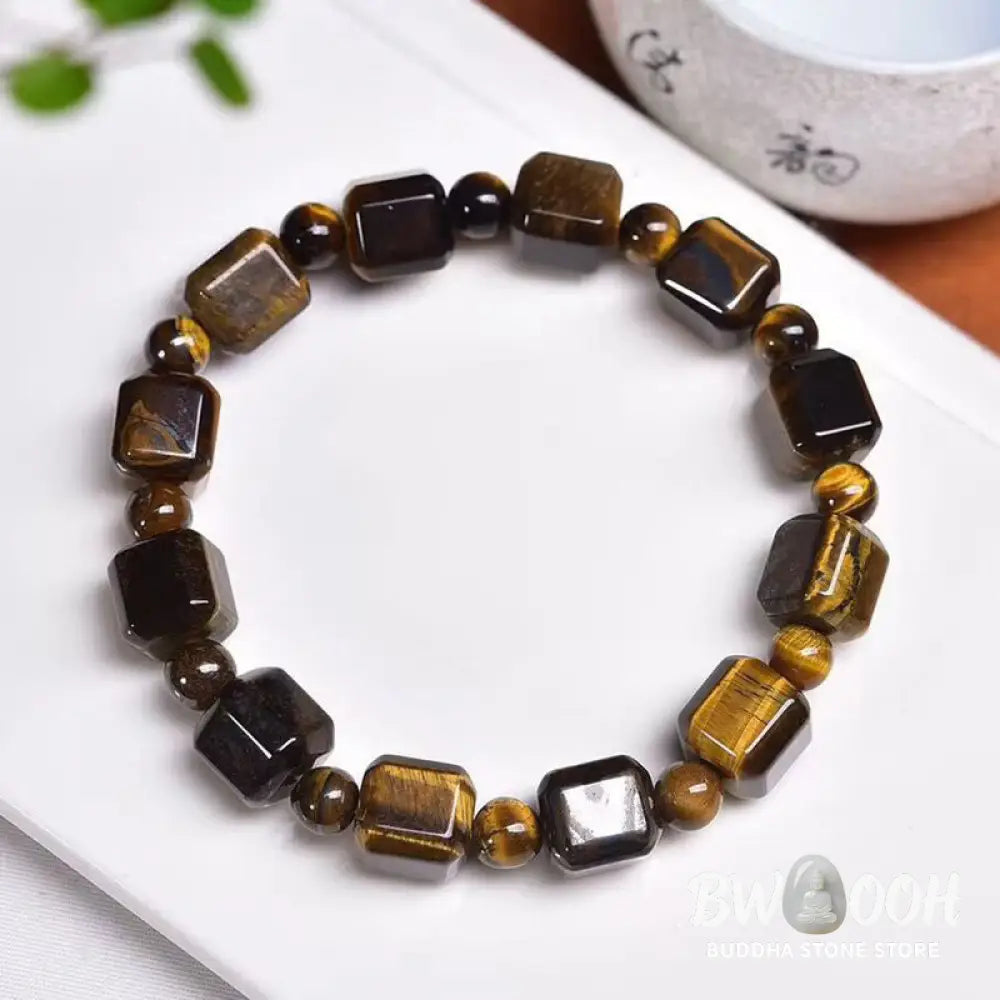 Buddha Stones Tiger Eye Protection Bracelet - BWOOOH - Tiger Eye(Wrist Circumference: 14-16cm) - Bracelet
