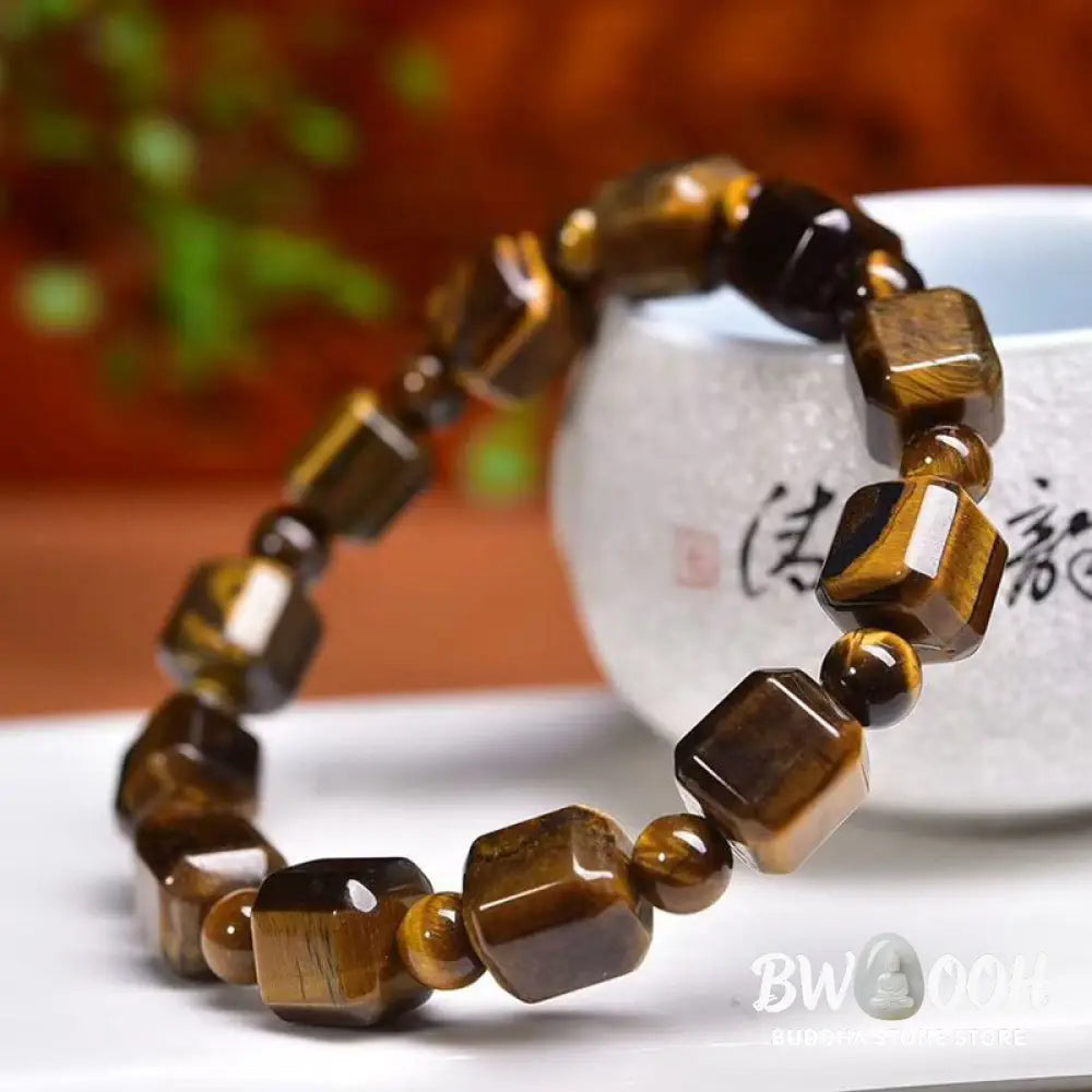 Buddha Stones Tiger Eye Protection Bracelet - BWOOOH - Tiger Eye(Wrist Circumference: 14-16cm) - Bracelet