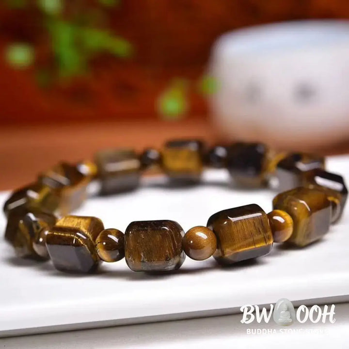 Buddha Stones Tiger Eye Protection Bracelet - BWOOOH - Tiger Eye(Wrist Circumference: 14-16cm) - Bracelet