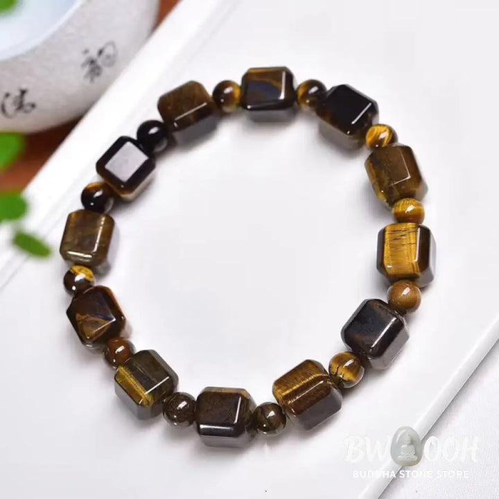 Buddha Stones Tiger Eye Protection Bracelet - BWOOOH - Tiger Eye(Wrist Circumference: 14-16cm) - Bracelet