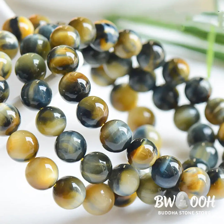 Buddha Stones Tiger Eye Protection Courage Strength Bracelet - BWOOOH - Bracelet
