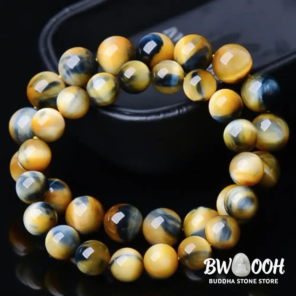Buddha Stones Tiger Eye Protection Courage Strength Bracelet - BWOOOH - Bracelet