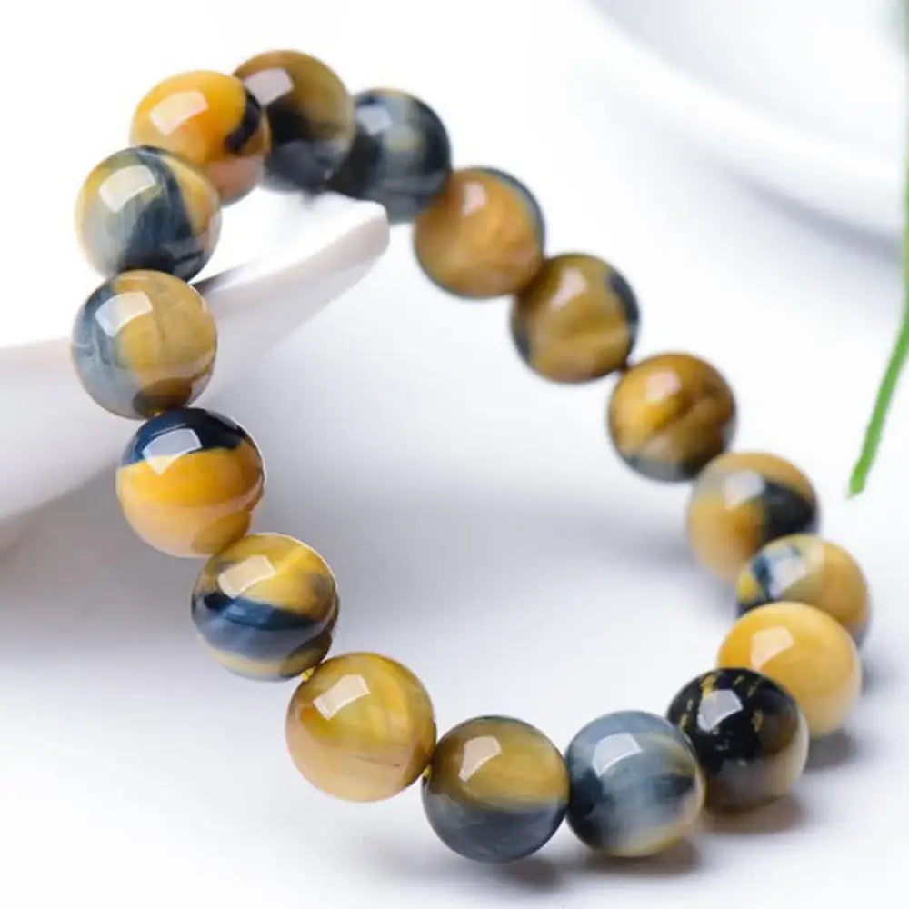 Buddha Stones Tiger Eye Protection Courage Strength Bracelet - BWOOOH - 6mm - Bracelet