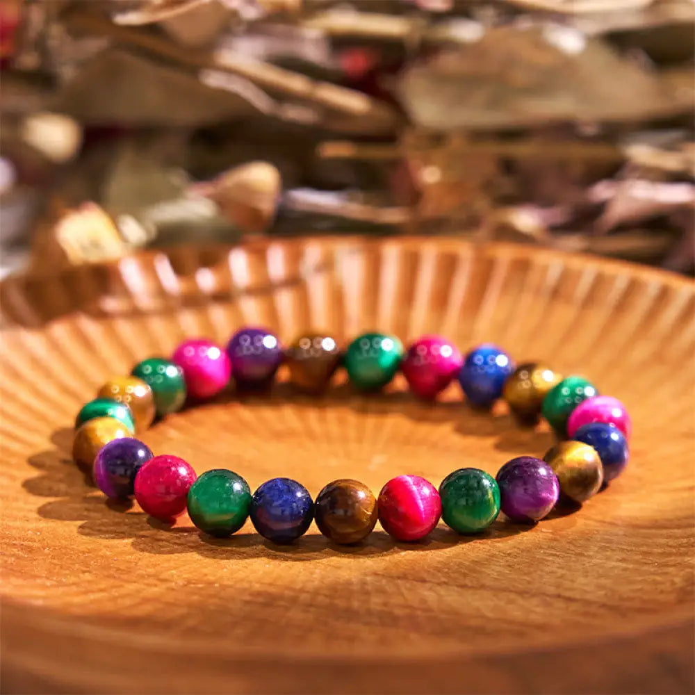 Buddha Stones Tiger Eye Resolve Courage Bracelet - BWOOOH - 0.31 in (8 mm) - Bracelet